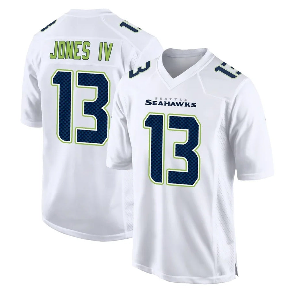 Tocy S.Seahawks #13 Ernest Jones IV Player White Tundra Fashion Home Game Stitched Jerseys