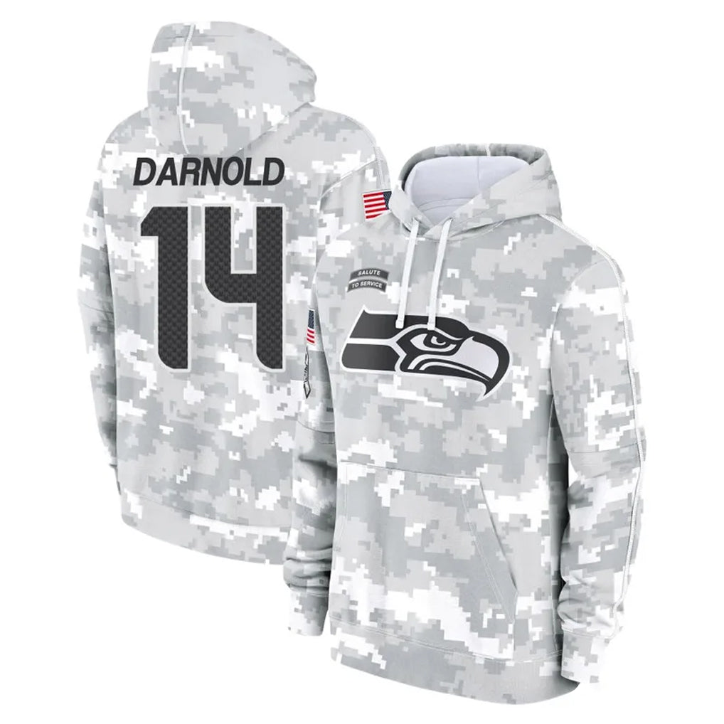 Tocy S.Seahawks #14 Sam Darnold Player Arctic Camo Limited Salute to Service Pullover Hoodies Game Stitched Jerseys