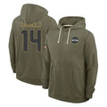Tocy S.Seahawks #14 Sam Darnold Player Olive Salute to Service Pullover Hoodies Limited Stitched Jerseys