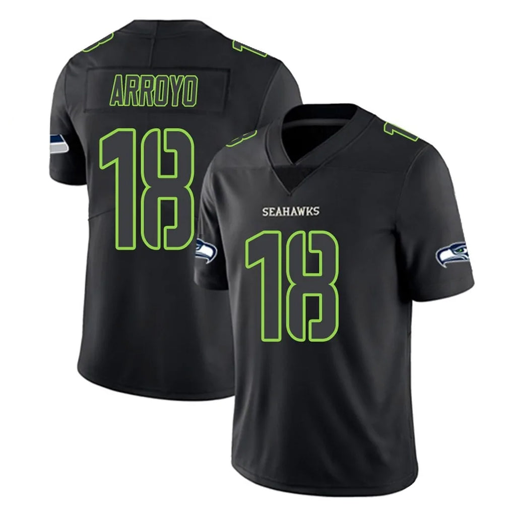 Tocy S.Seahawks #18 Elijah Arroyo Player Black Impact Limited Home Game Stitched Jerseys