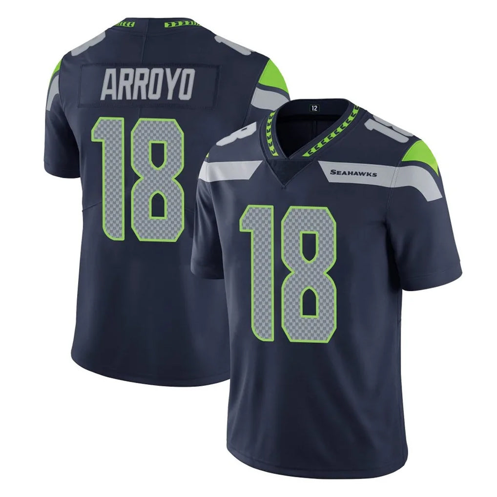 Tocy S.Seahawks #18 Elijah Arroyo Player Navy Limited Vapor Untouchable Home Game Stitched Jerseys