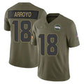 Tocy S.Seahawks #18 Elijah Arroyo Player Olive 2025 Salute To Service Limited Home Game Stitched Jerseys