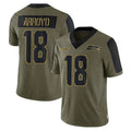 Tocy S.Seahawks #18 Elijah Arroyo Player Olive Salute To Service Limited Game Stitched Jerseys