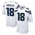 Tocy S.Seahawks #18 Elijah Arroyo Player White Home Game Stitched Jerseys