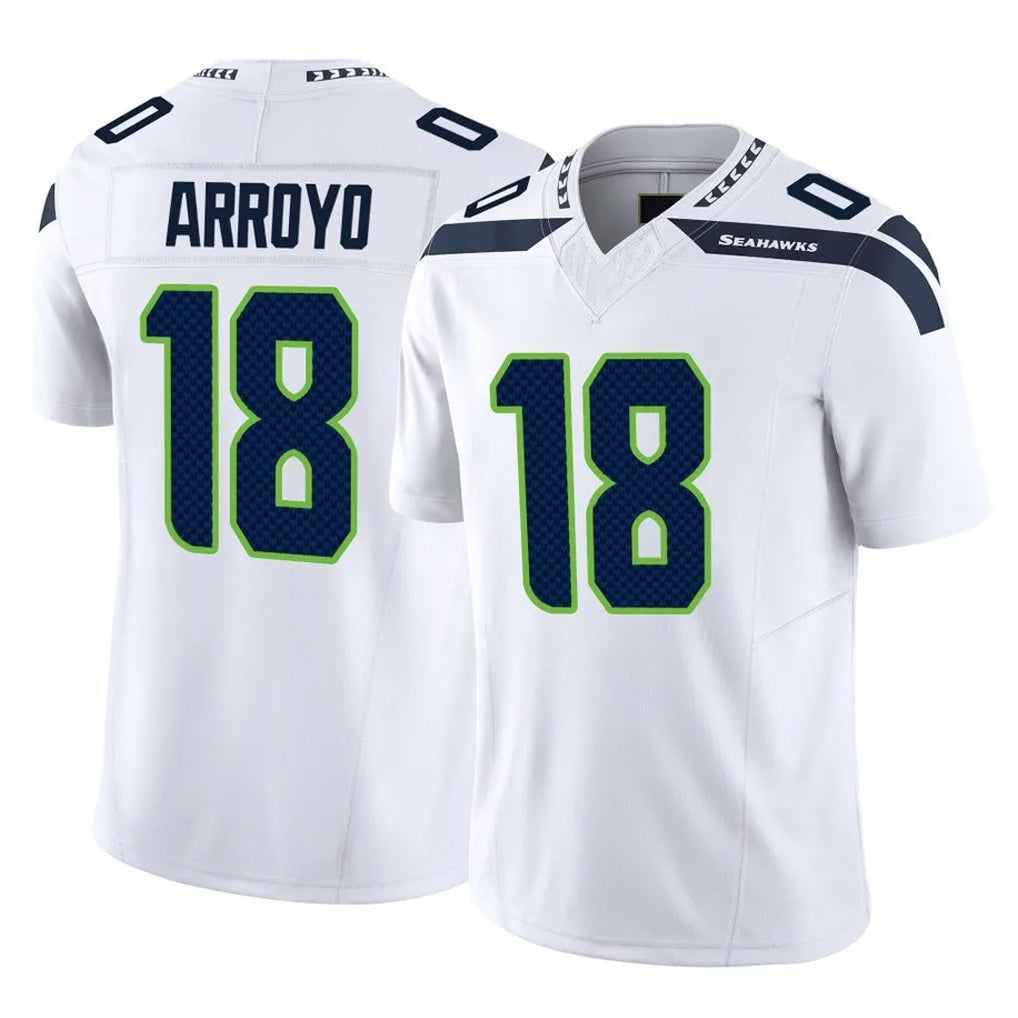 Tocy S.Seahawks #18 Elijah Arroyo Player White Limited Vapor F.U.S.E. Home Game Stitched Jerseys