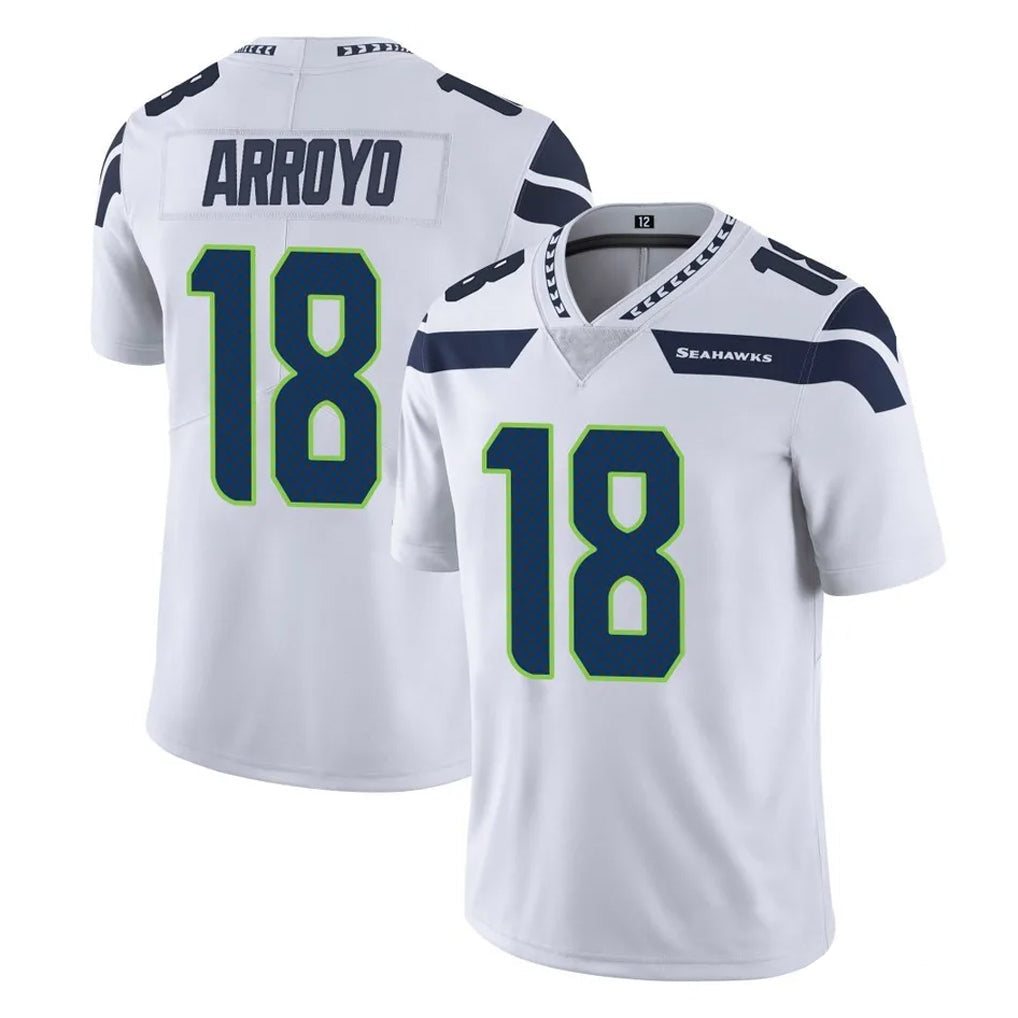 Tocy S.Seahawks #18 Elijah Arroyo Player White Limited Vapor Untouchable Home Game Stitched Jerseys