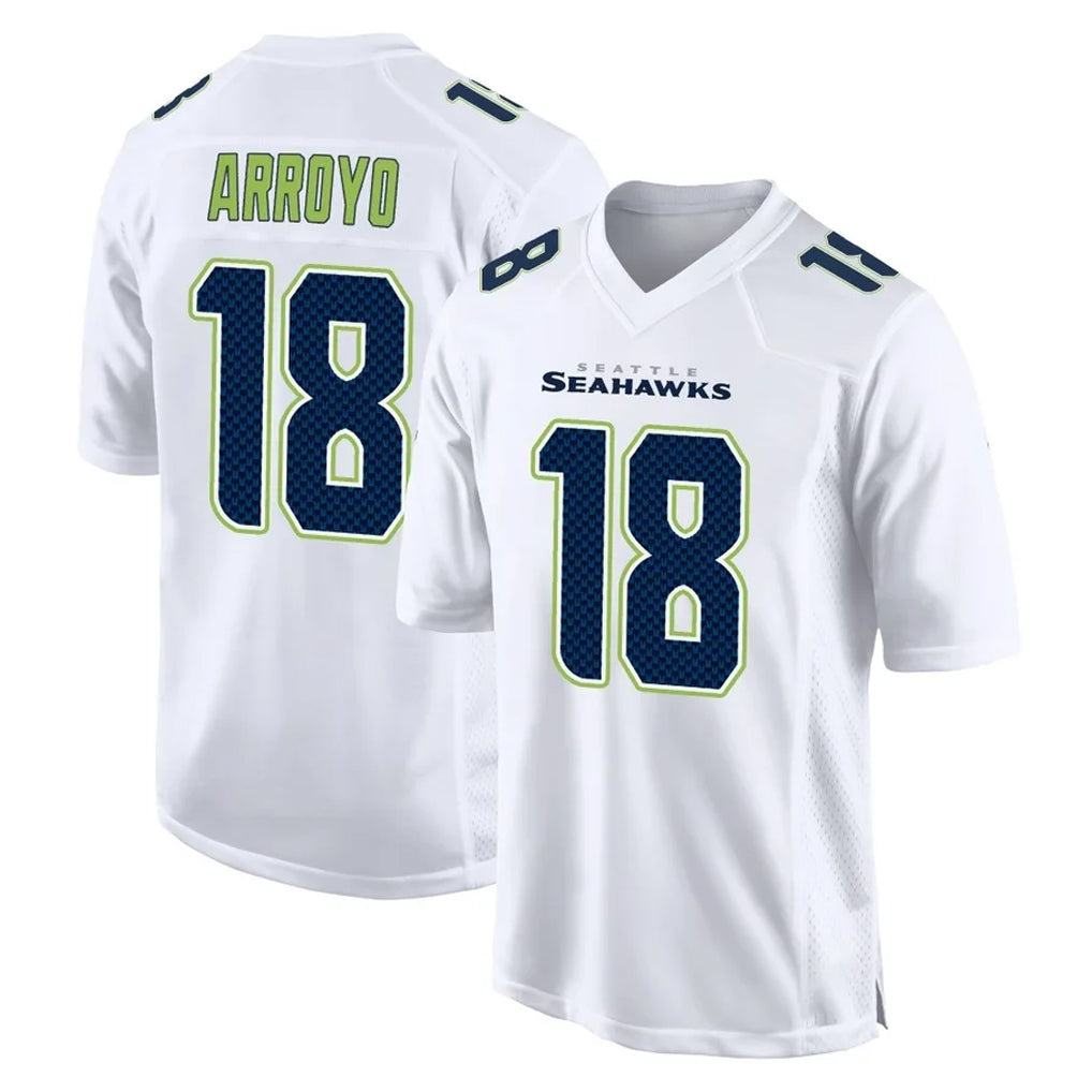 Tocy S.Seahawks #18 Elijah Arroyo Player White Tundra Fashion Home Game Stitched Jerseys