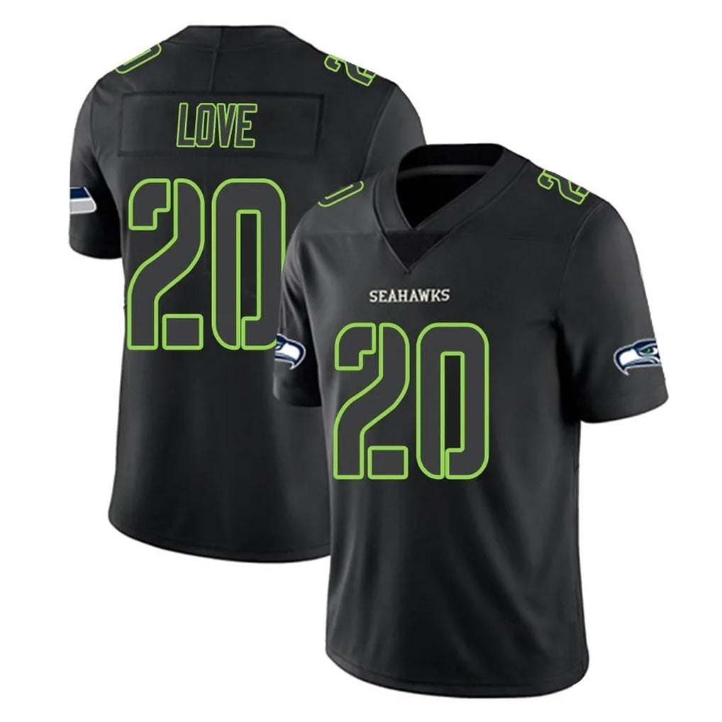 Tocy S.Seahawks #20 Julian Love Player Black Impact Limited Home Game Stitched Jerseys