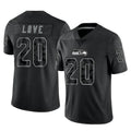 Tocy S.Seahawks #20 Julian Love Player Black Limited Reflective Home Game Stitched Jerseys