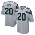 Tocy S.Seahawks #20 Julian Love Player Gray Home Game Stitched Jerseys