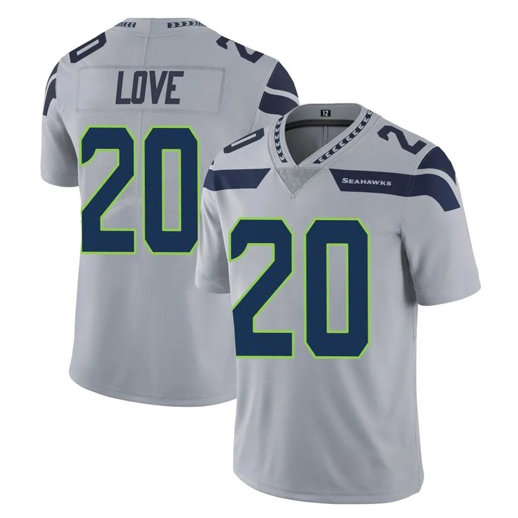 Tocy S.Seahawks #20 Julian Love Player Gray Limited Vapor Untouchable Home Game Stitched Jerseys