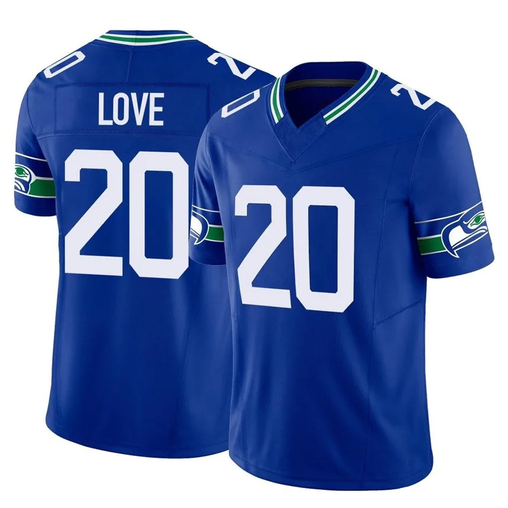 Tocy S.Seahawks #20 Julian Love Player Royal Limited Throwback Vapor F.U.S.E. Home Game Stitched Jerseys