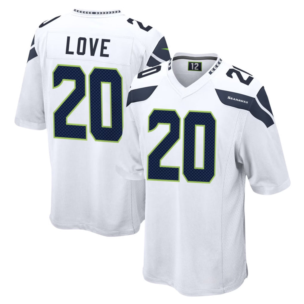 Tocy S.Seahawks #20 Julian Love Player White Home Game Stitched Jerseys