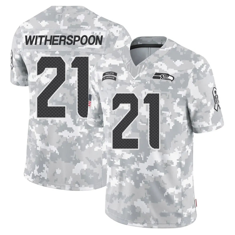 tocy S.Seahawks #21 Devon Witherspoon Player Arctic Camo Salute to Service Limited Stitched Jerseys