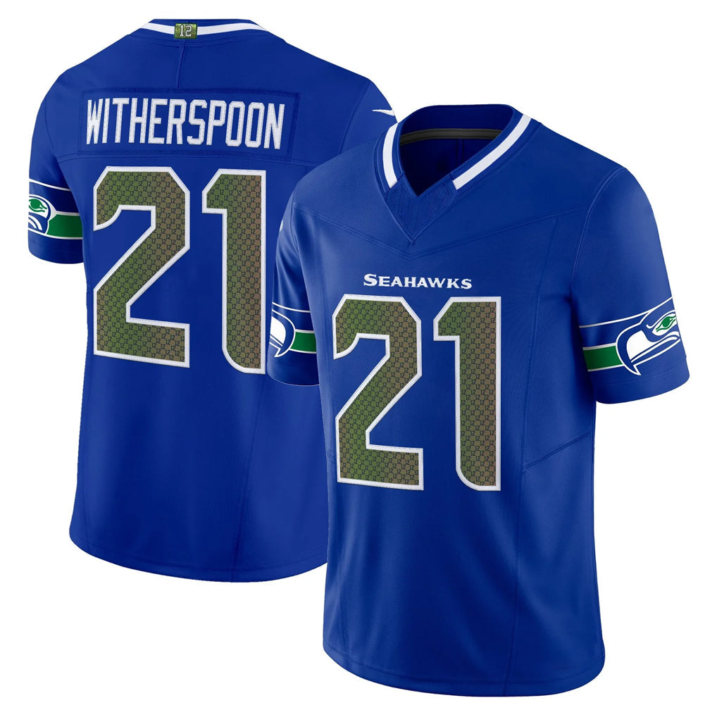 Tocy S.Seahawks #21 Devon Witherspoon Player Royal Rivalries Vapor Limited Home Game Stitched Jerseys