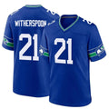 Tocy S.Seahawks #21 Devon Witherspoon Player Royal Throwback Home Game Stitched Jerseys