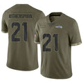 tocy S.Seahawks #21 Devon Witherspoon Player Salute to Service Olive Stitched Jerseys