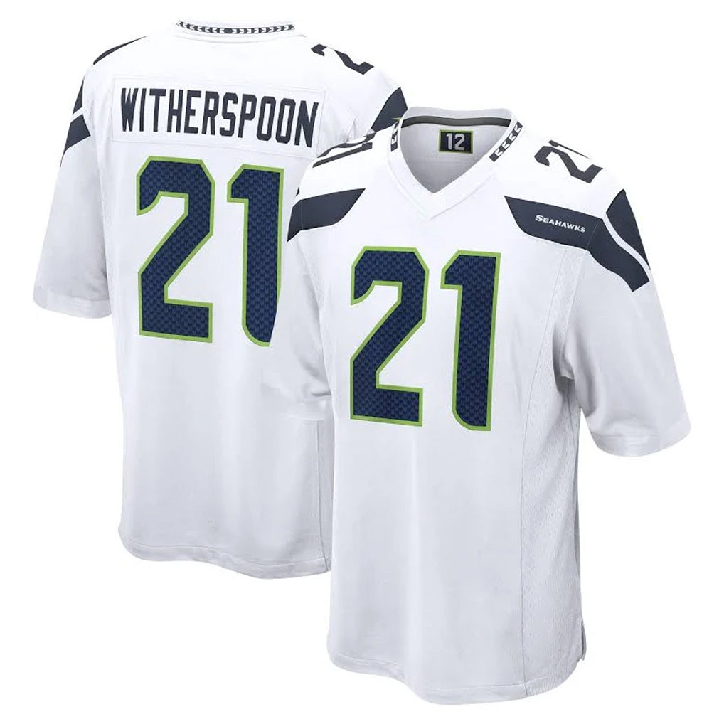 Tocy S.Seahawks #21 Devon Witherspoon Player White Home Game Stitched Jerseys