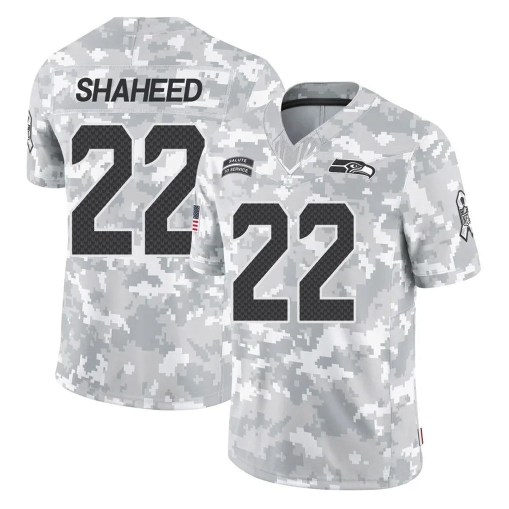 Tocy S.Seahawks #22 Rashid Shaheed Player Arctic Camo Limited Salute To Service Home Game Stitched Jerseys