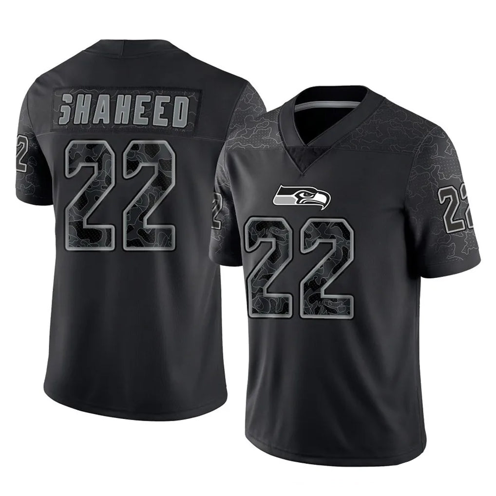 Tocy S.Seahawks #22 Rashid Shaheed Player Black Limited Reflective Home Game Stitched Jerseys