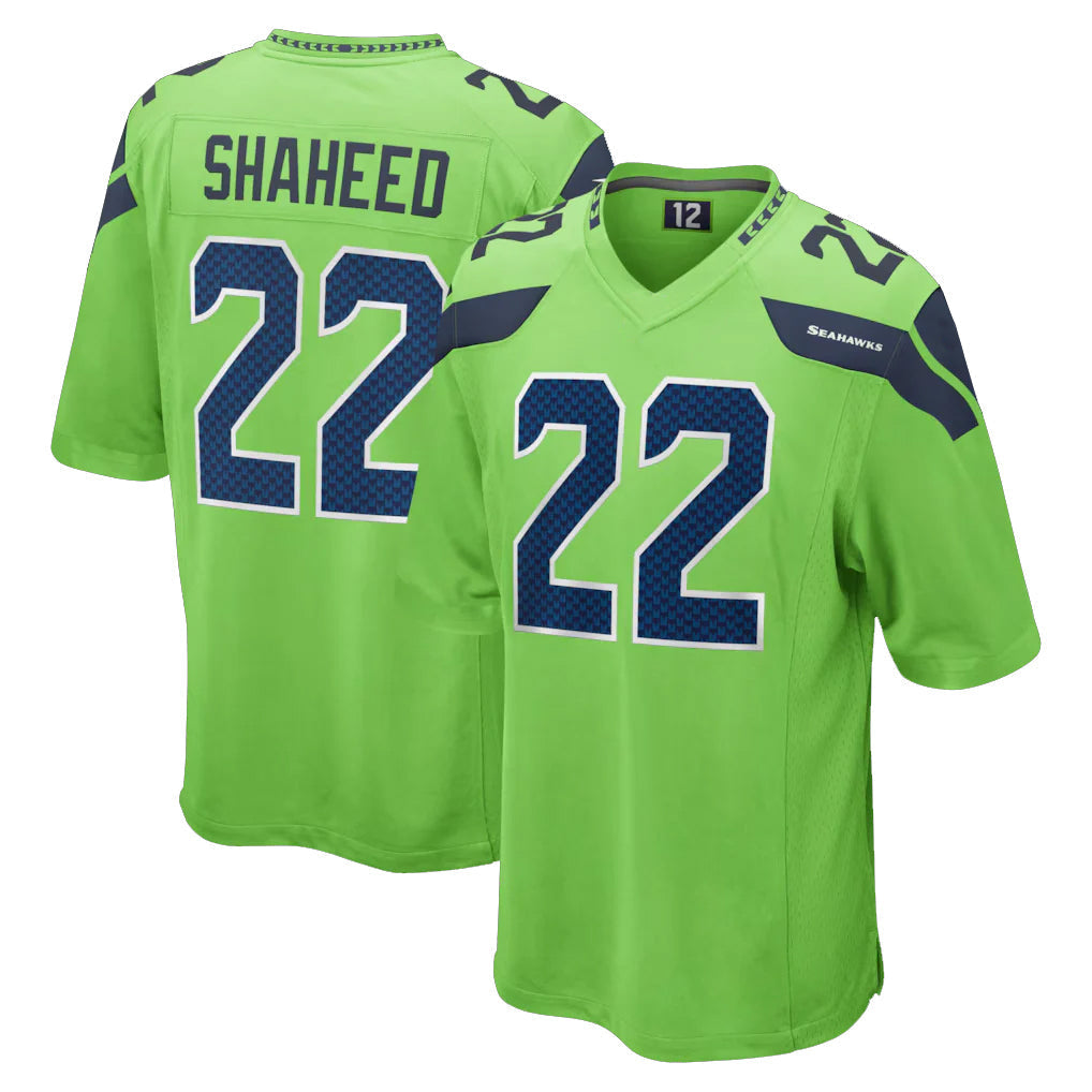 Tocy S.Seahawks #22 Rashid Shaheed Player Green Home Game Stitched Jerseys