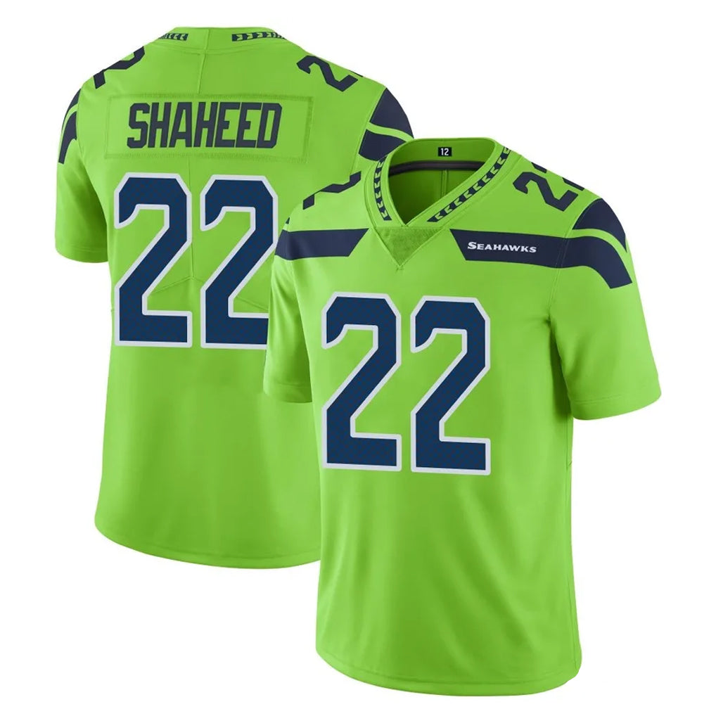 Tocy S.Seahawks #22 Rashid Shaheed Player Green Limited Color Rush Home Game Stitched Jerseys