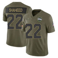 Tocy S.Seahawks #22 Rashid Shaheed Player Olive 2025 Salute To Service Limited Home Game Stitched Jerseys