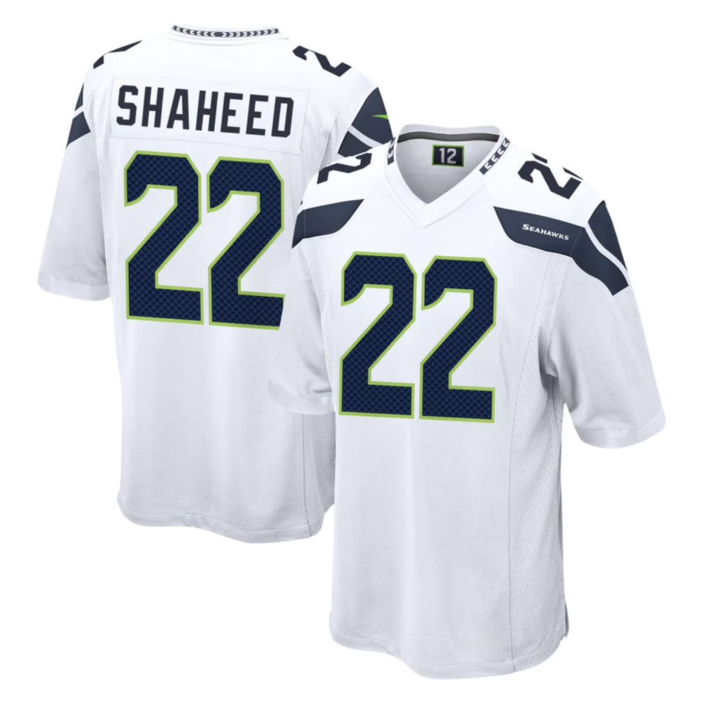 Tocy S.Seahawks #22 Rashid Shaheed Player White Home Game Stitched Jerseys
