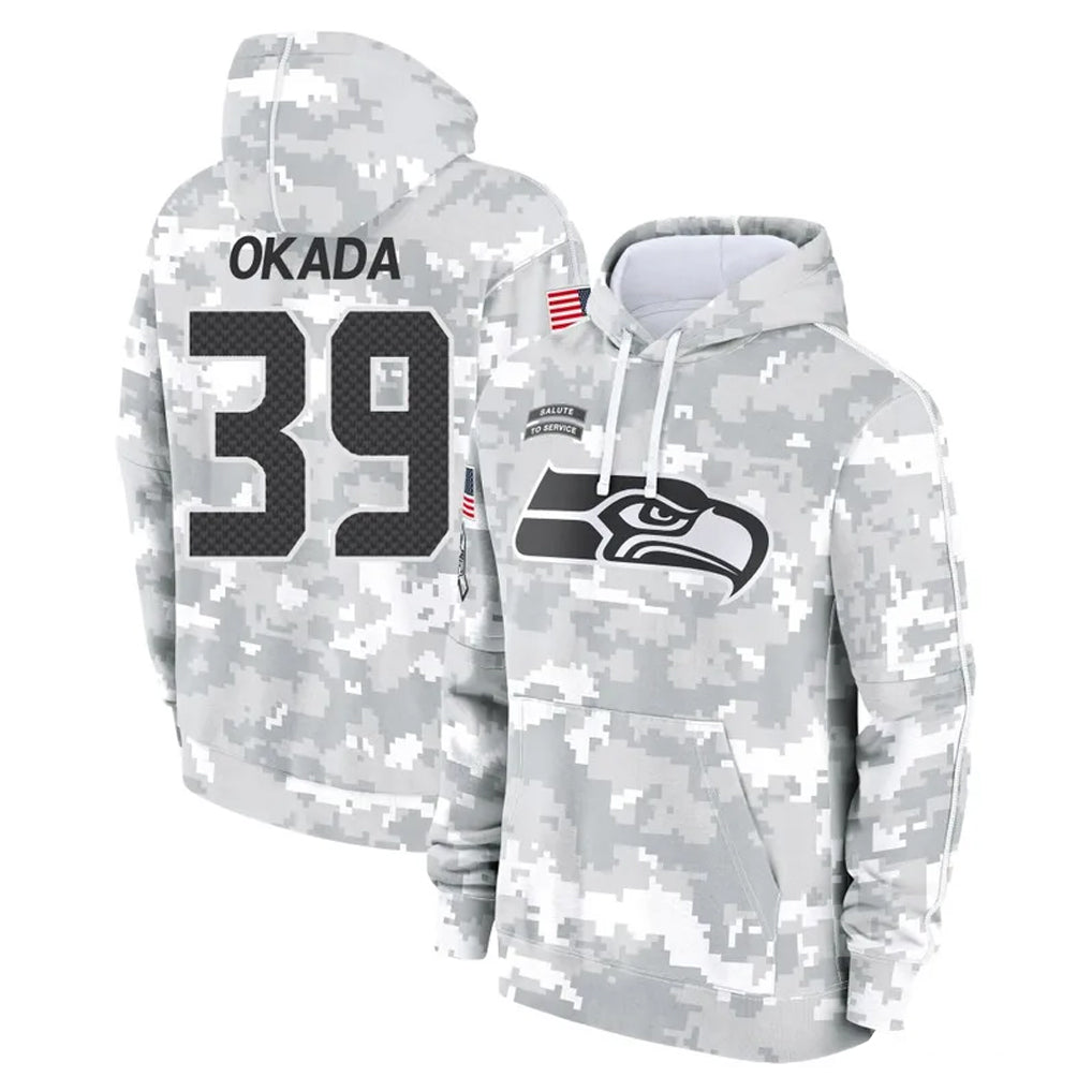 Tocy S.Seahawks #39 Ty Okada Player Arctic Camo Limited Salute to Service Pullover Hoodies Game Stitched Jerseys
