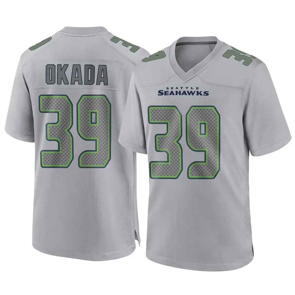 Tocy S.Seahawks #39 Ty Okada Player Gray Atmosphere Fashion Home Game Stitched Jerseys