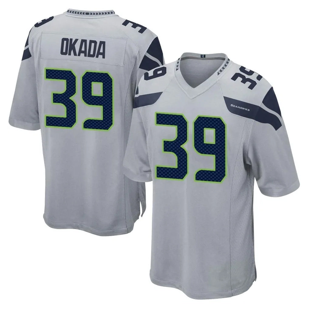Tocy S.Seahawks #39 Ty Okada Player Gray Home Game Stitched Jerseys