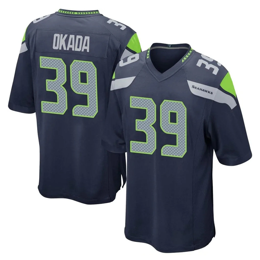 Tocy S.Seahawks #39 Ty Okada Player Navy Home Game Stitched Jerseys
