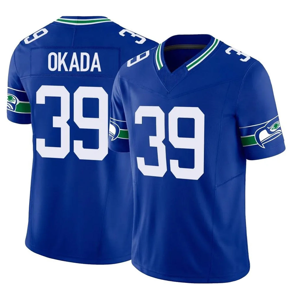 Tocy S.Seahawks #39 Ty Okada Player Royal Limited Throwback Vapor F.U.S.E. Home Game Stitched Jerseys