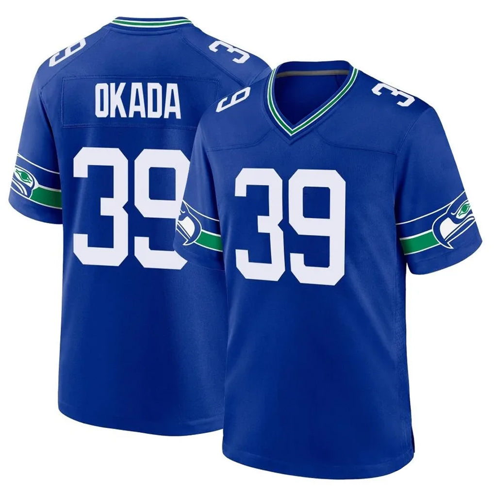 Tocy S.Seahawks #39 Ty Okada Player Royal Throwback Home Game Stitched Jerseys