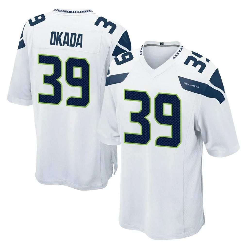 Tocy S.Seahawks #39 Ty Okada Player White Home Game Stitched Jerseys