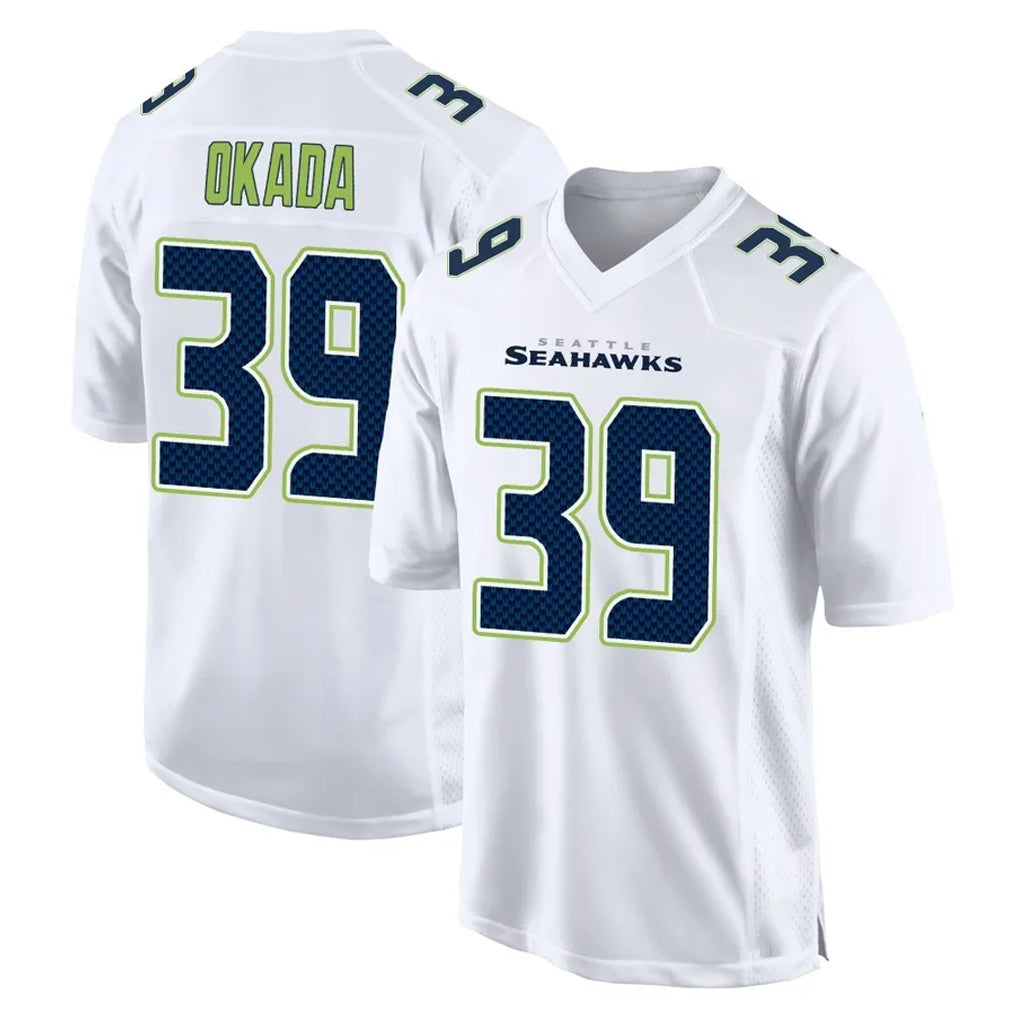 Tocy S.Seahawks #39 Ty Okada Player White Tundra Fashion Home Game Stitched Jerseys