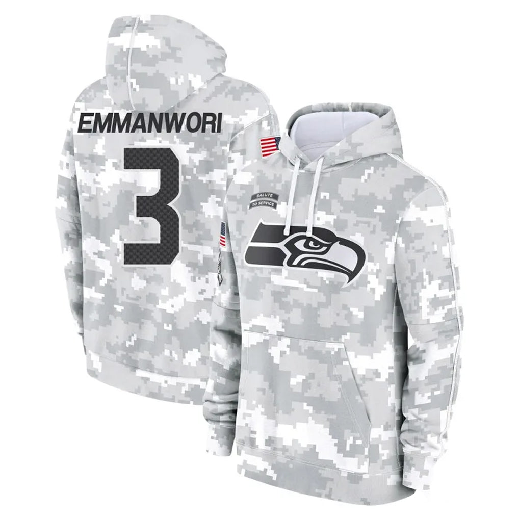 Tocy S.Seahawks #3 Nick Emmanwori Player Arctic Camo Limited Salute to Service Pullover Hoodies Game Stitched Jerseys