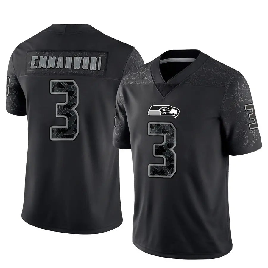tocy S.Seahawks #3 Nick Emmanwori Player Black RFLCTV Limited Football Jerseys