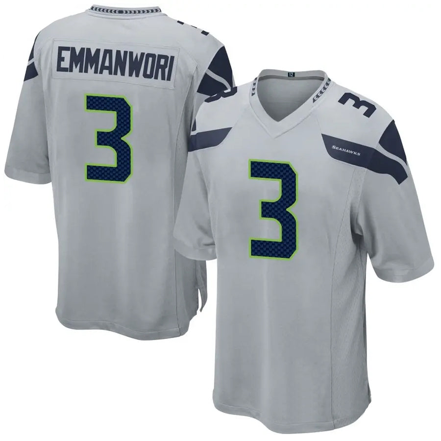 tocy S.Seahawks #3 Nick Emmanwori Player Grey Game Football Jerseys