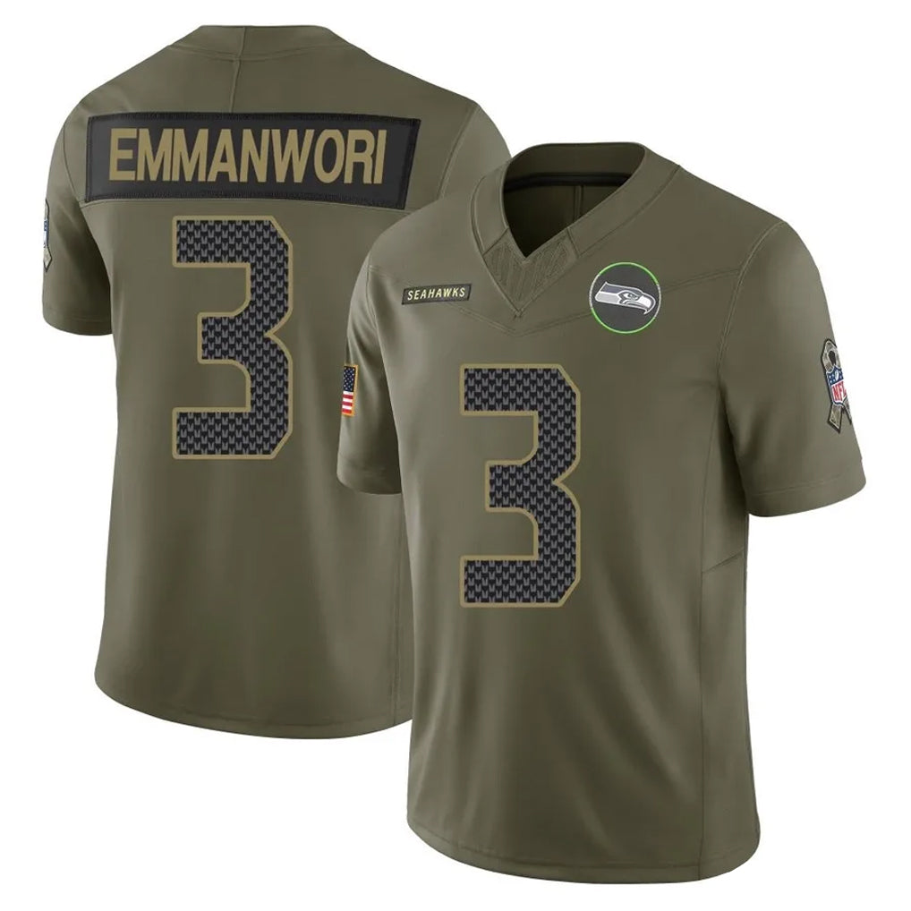 Tocy S.Seahawks #3 Nick Emmanwori Player Olive 2025 Salute To Service Limited Home Game Stitched Jerseys