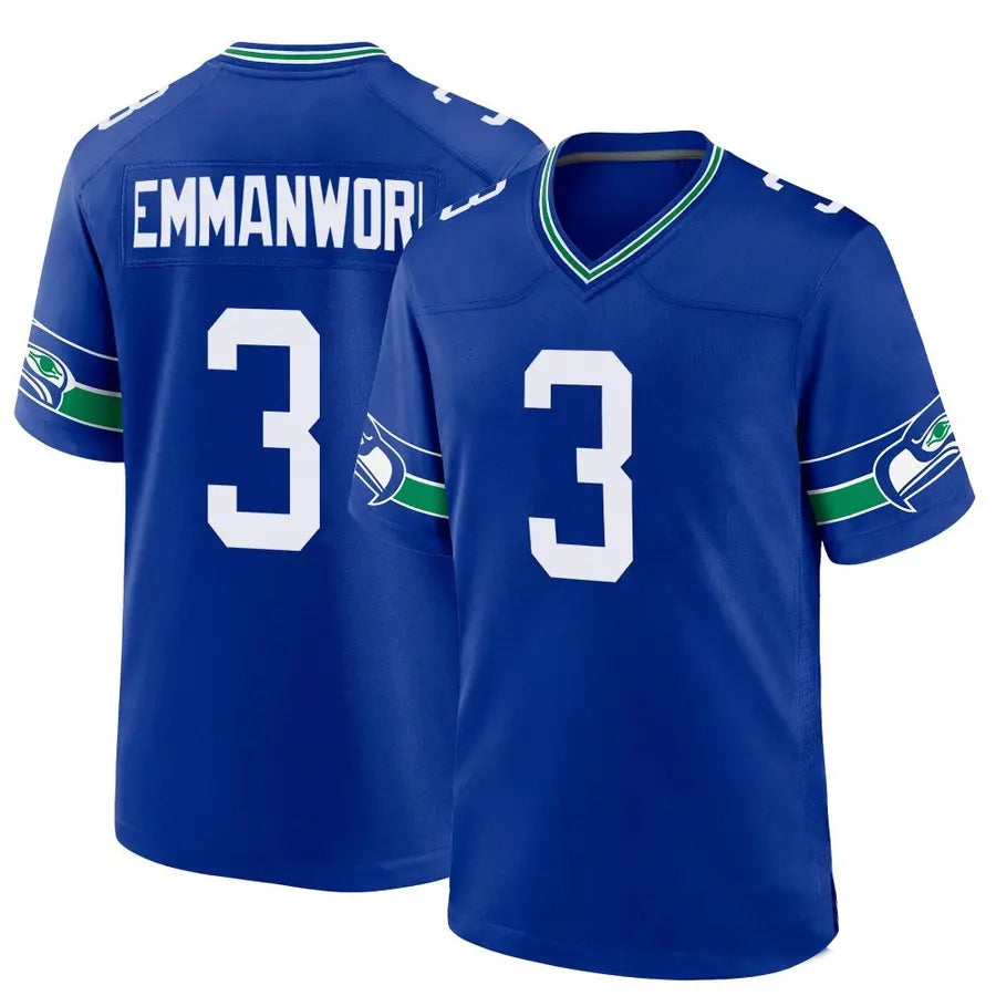 tocy S.Seahawks #3 Nick Emmanwori Player Royal Game Stitched Jerseys