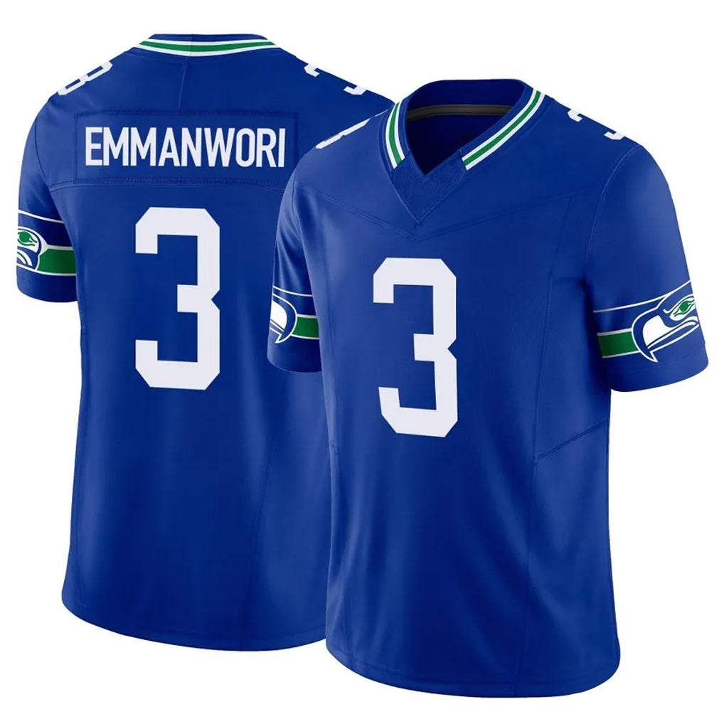 Tocy S.Seahawks #3 Nick Emmanwori Player Royal Limited Throwback Vapor F.U.S.E. Home Game Stitched Jerseys