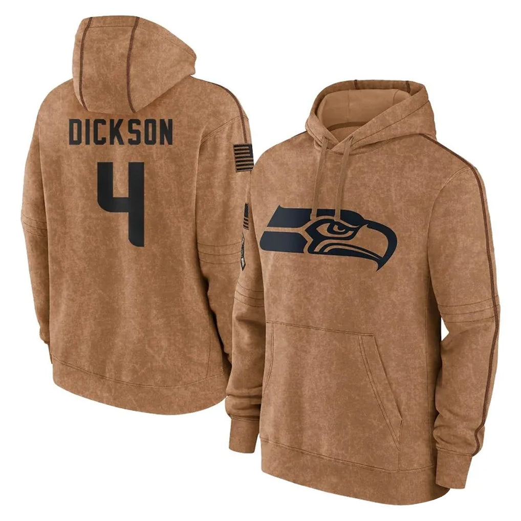 Tocy S.Seahawks #4 Michael Dickson Player Brown Limited Salute to Service Pullover Hoodies Game Stitched Jerseys