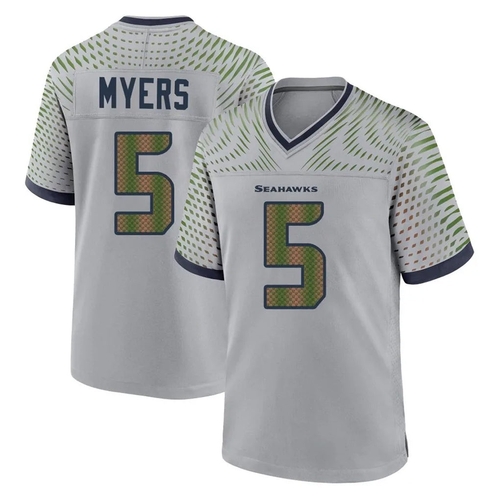 Tocy S.Seahawks #5 Jason Myers Player Grey 2025 Rivalries Collection Home Game Stitched Jerseys