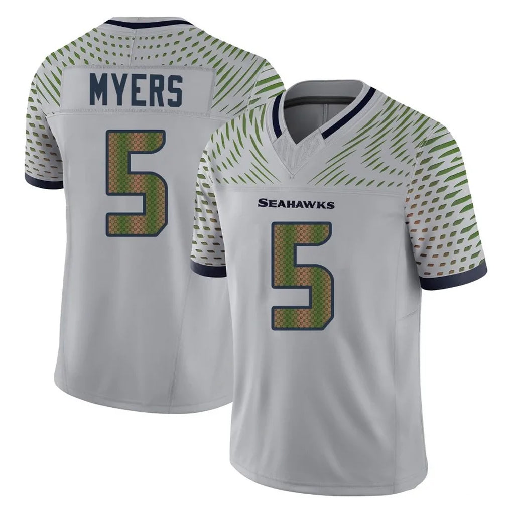 Tocy S.Seahawks #5 Jason Myers Player Grey Limited 2025 Rivalries Collection Home Game Stitched Jerseys
