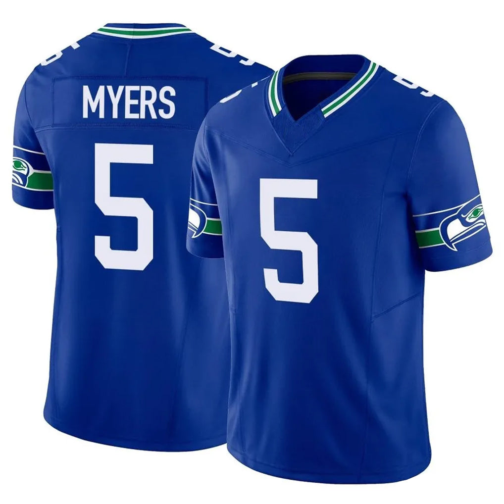 Tocy S.Seahawks #5 Jason Myers Player Royal Limited Throwback Vapor F.U.S.E. Home Game Stitched Jerseys