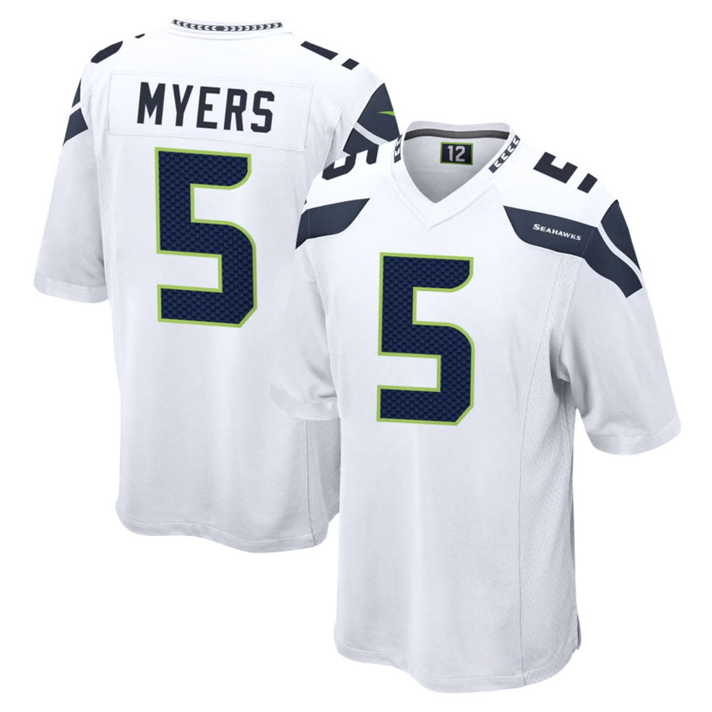 Tocy S.Seahawks #5 Jason Myers Player White Home Game Stitched Jerseys