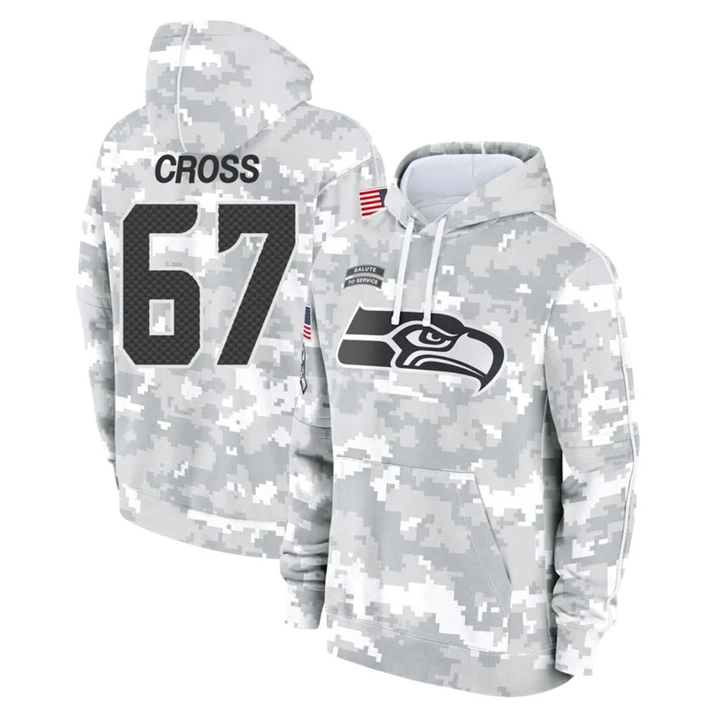 Tocy S.Seahawks #67 Charles Cross Player Arctic Camo Limited Salute to Service Pullover Hoodies Game Stitched Jerseys