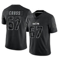 Tocy S.Seahawks #67 Charles Cross Player Black Limited Reflective Home Game Stitched Jerseys
