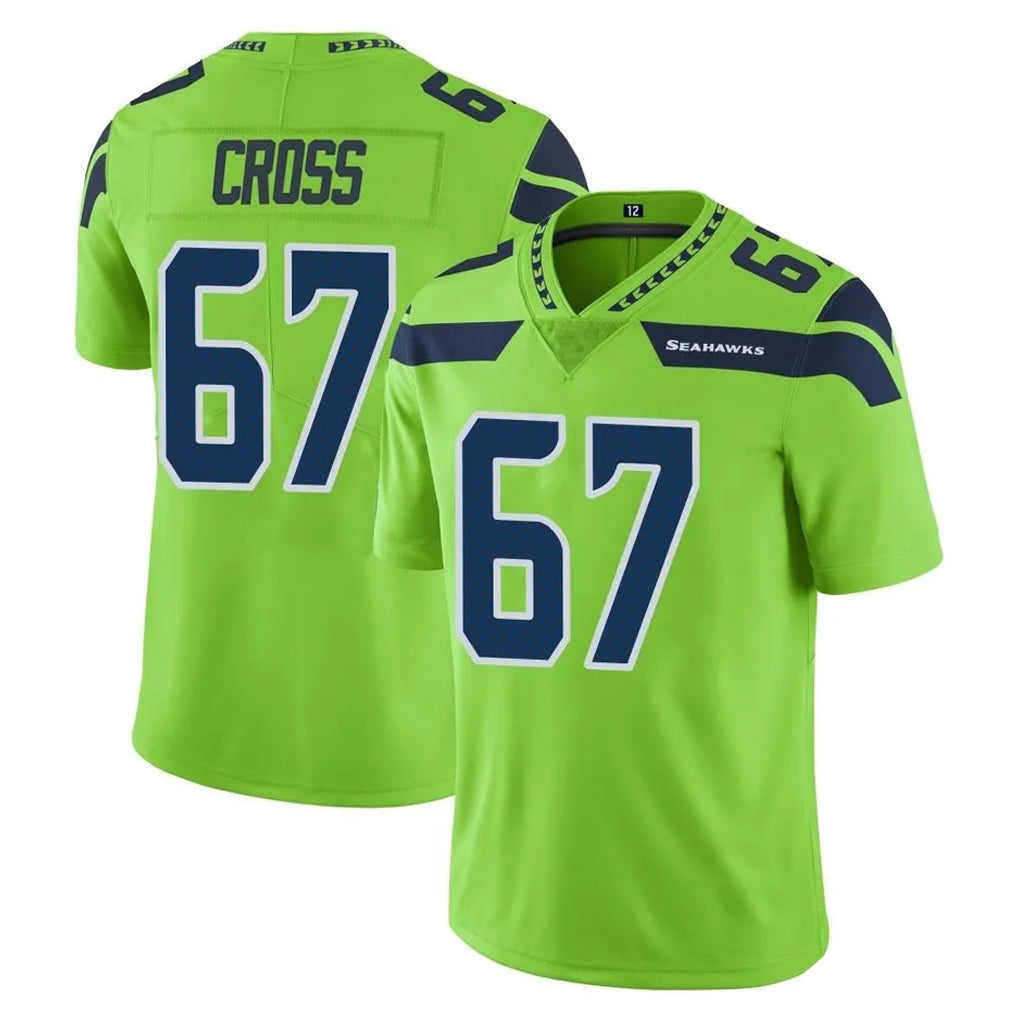 Tocy S.Seahawks #67 Charles Cross Player Green Limited Color Rush Home Game Stitched Jerseys
